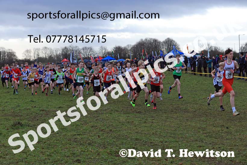 Boys Under-13s 2024 Northern Cross Country Champs., Sedgefield. Photo: David T. Hewitson/Sports for All Pics
